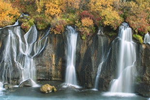 Hraunfoss waterfall in Borgarfjordur