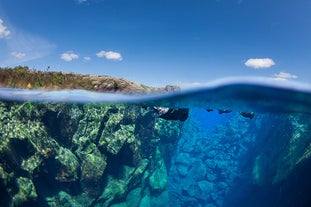 A view of the Silfra fissure in Iceland