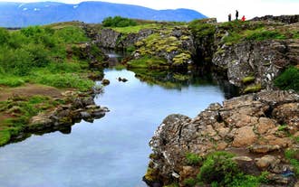 A picturesque lake in Thingvellir National Park.