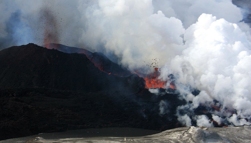 Volcano close up in Iceland video and photos