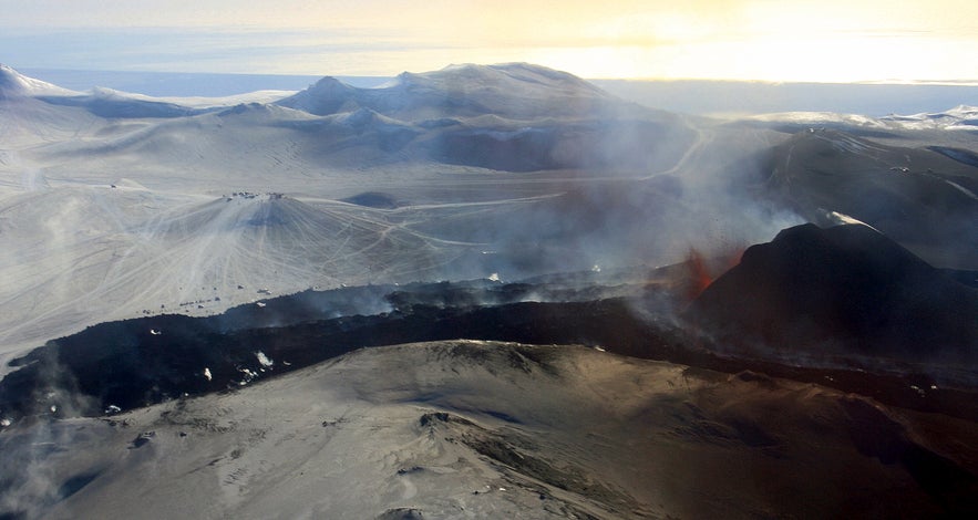 Volcano close up in Iceland video and photos