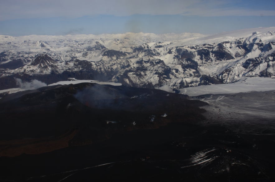 Volcano close up in Iceland video and photos