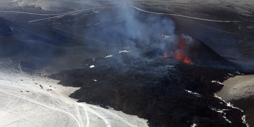 Volcano close up in Iceland video and photos