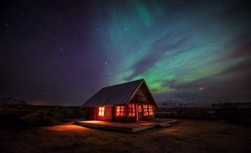 Log House in North Iceland With Natural Hot Springs
