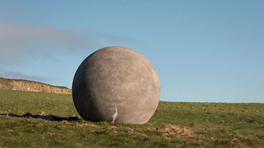 The Orbis et Globus or "Circle and Sphere" sculpture on Grimsey