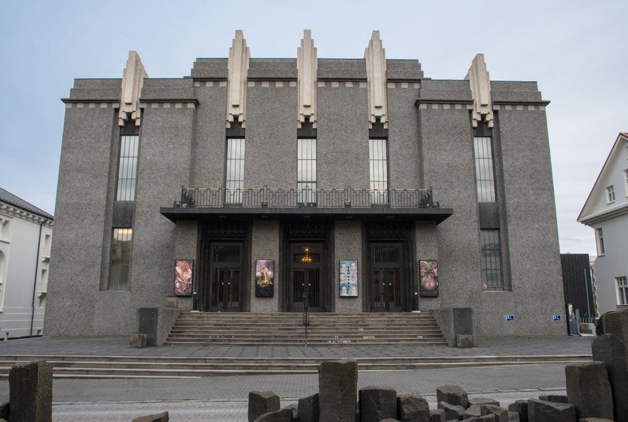 The National Theater of Iceland located in Hverfisgata street in Iceland.