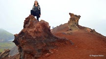 A breathtaking view from the Top of Mt. Eldfell Volcano in the Westman Islands