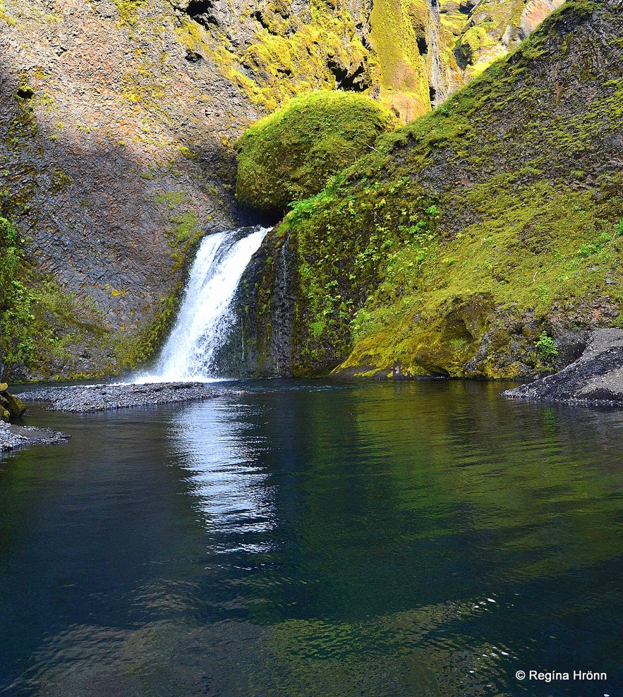 A waterfall in Þakgil canyon