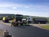 King Olav of Norway's visit 1988- asphalting work Reykholt 2014 