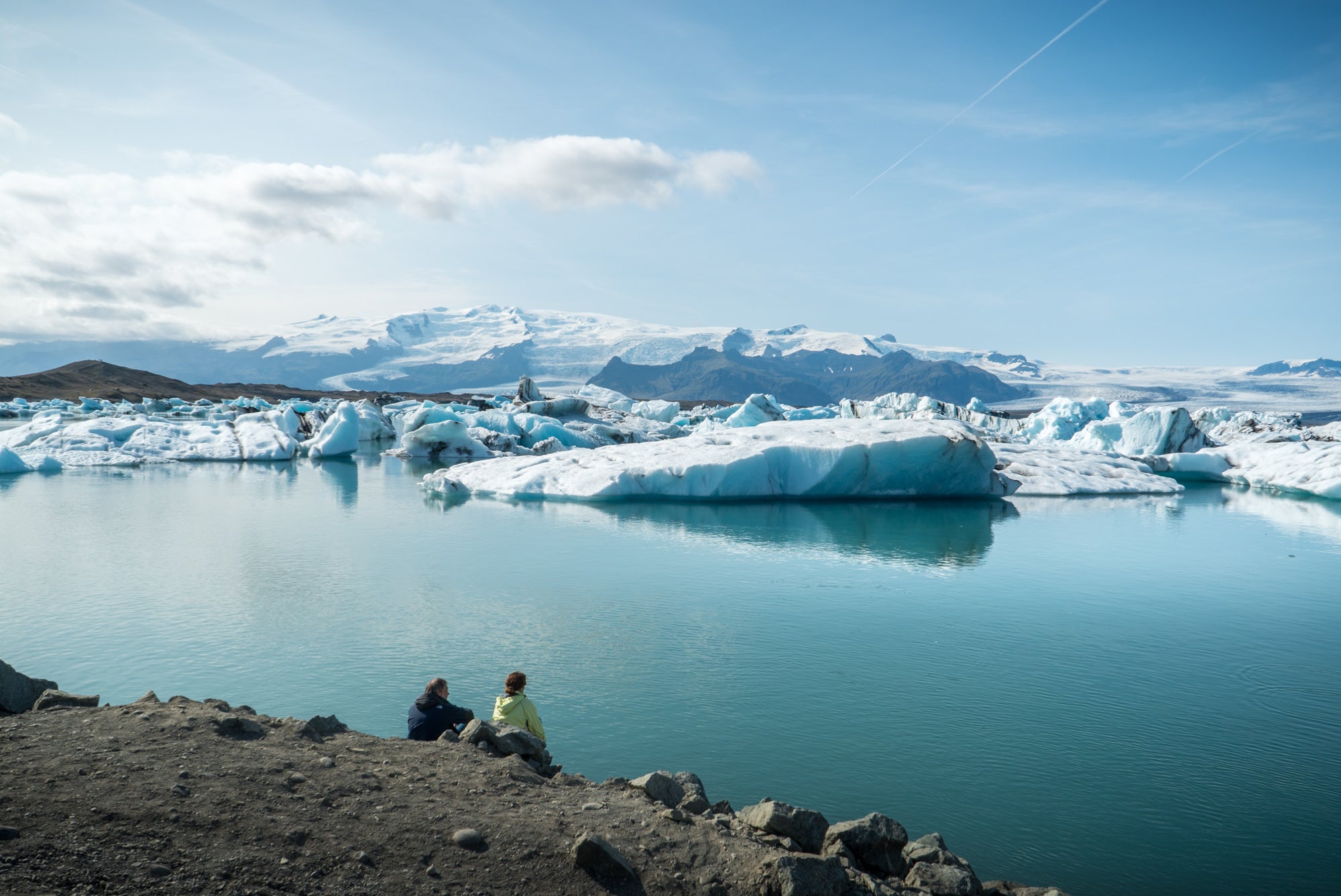 Gletsjerlagune Jokulsarlon aan de zuidkust van IJsland.