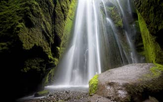 A hidden waterfall close to Seljalandsfoss waterfall