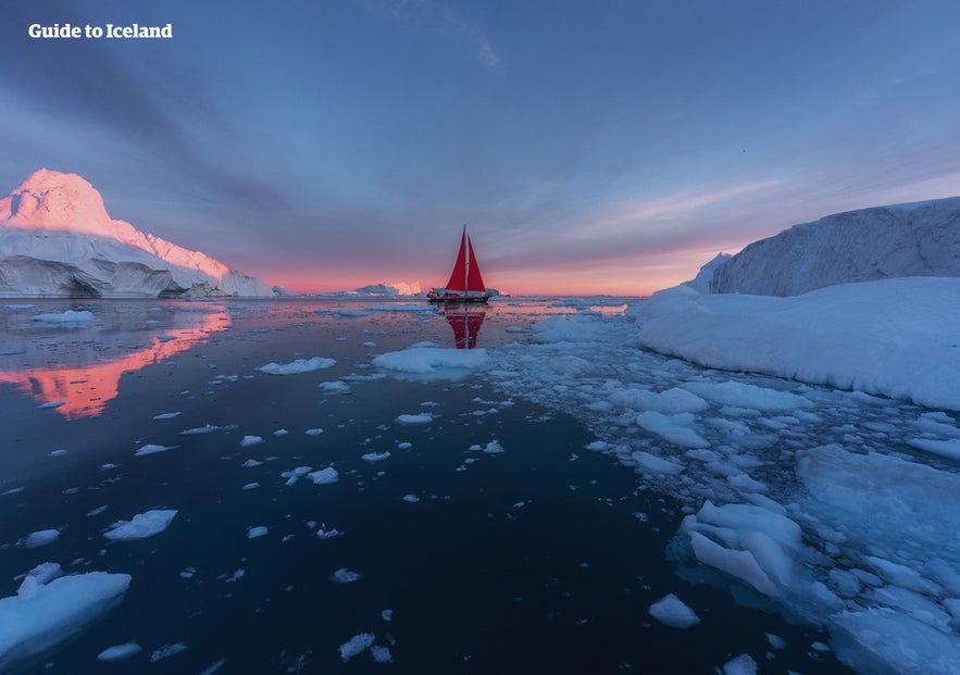 A glacier lagoon in Greenland