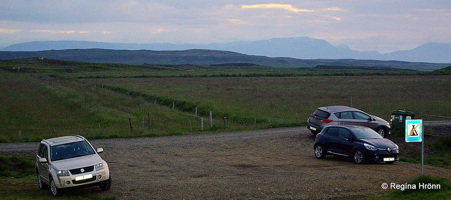 The parking by Hrunalaug Natural Hot Pool in South Iceland -