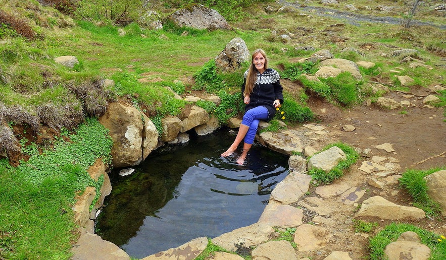 Regína by Krosslaug hot pool in West-Iceland