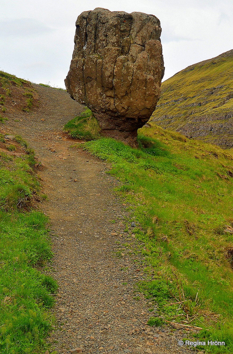 The Peculiar Rock, Steðji-Staupasteinn, in Hvalfjörður in Southwest Iceland