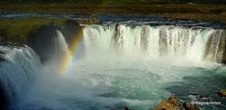 The beautiful Goðafoss Waterfall in Skjálfandafljót River in North-Iceland