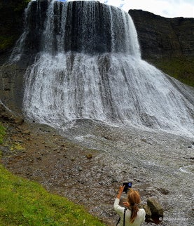 The majestic Waterfall Hvítserkur in Fitjaá River in West-Iceland