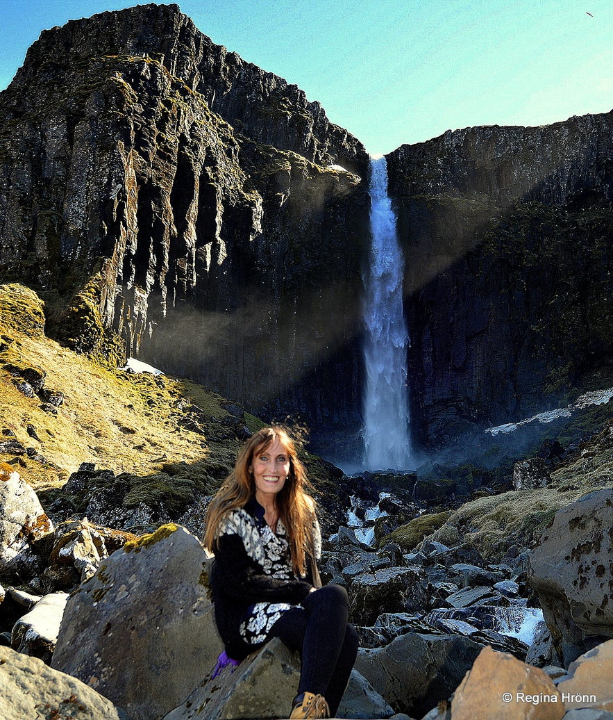 Regína by Grundarfoss waterfall in Grundarfjörður