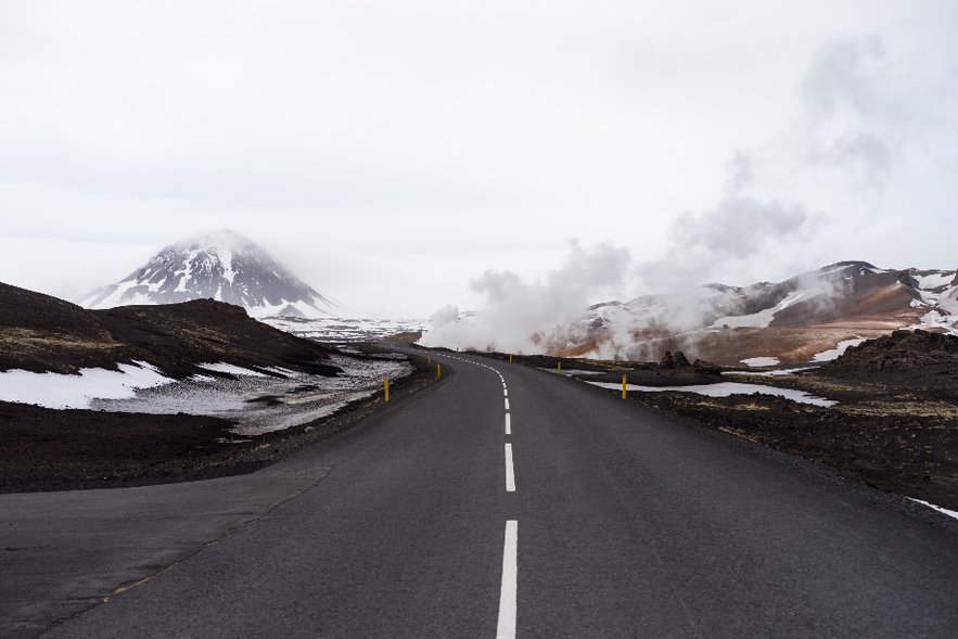 road in Iceland in winter road in Iceland in winter