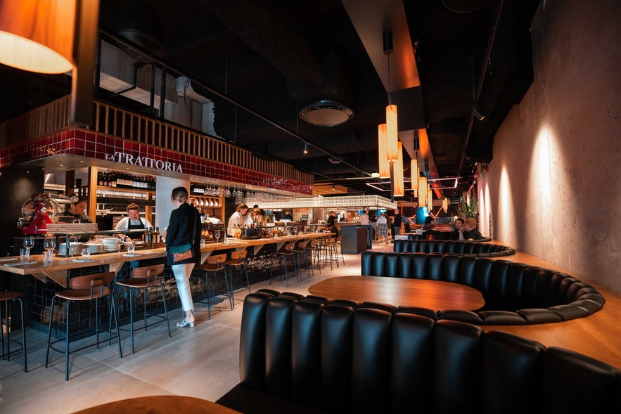 people dining at Hafnartorg Food Hall Reykjavik