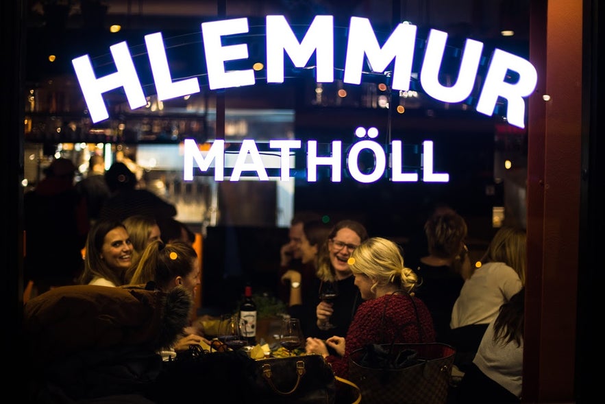 Hlemmur Matholl Food Hall in Reykjavik downtown