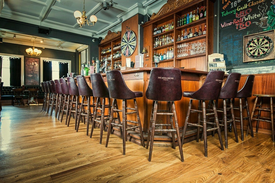 Interior of English pub in downtown reykjavik