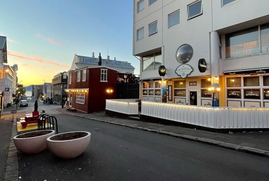 Outside Danish bar in Reykjavik