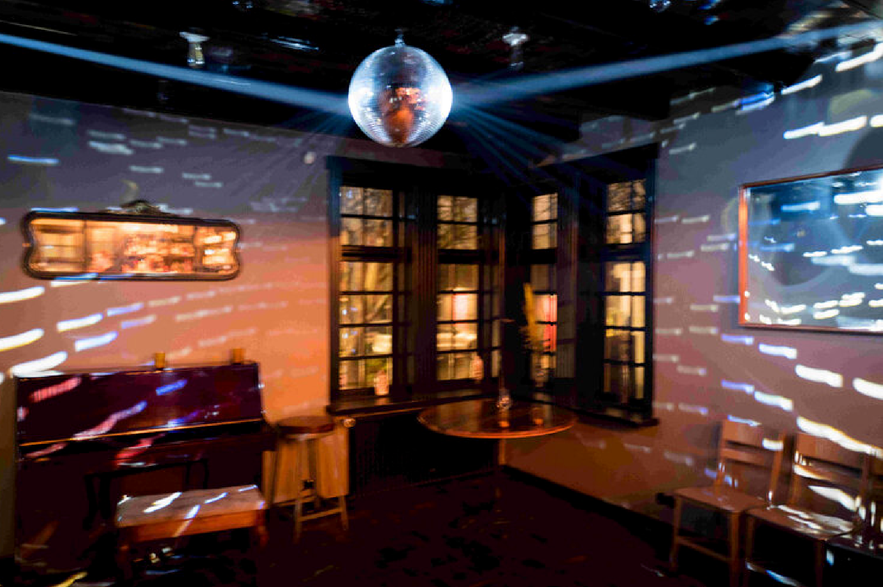 disco ball on the dance floor at reykjavik nightclub