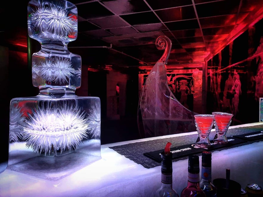 Cocktails at Magic Ice Bar in reykjavik 