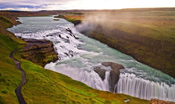 The beautiful Gullfoss waterfall is the most visited natural location in Iceland.