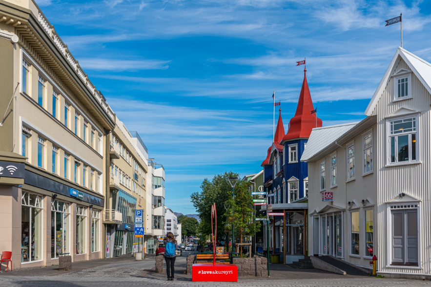 The main street of Akureyri is very charming