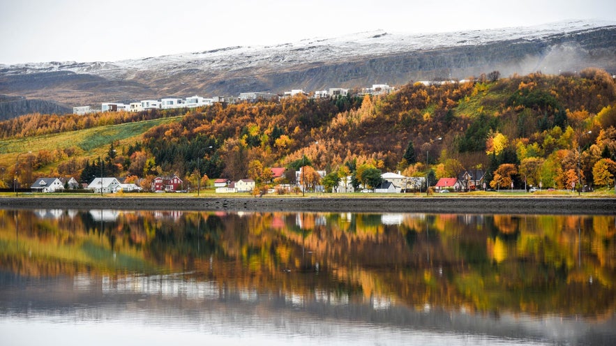 Akureyri is beautiful when draped in autumn colors