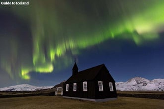 Budir is home to Budakirkja, an iconic wooden black church.