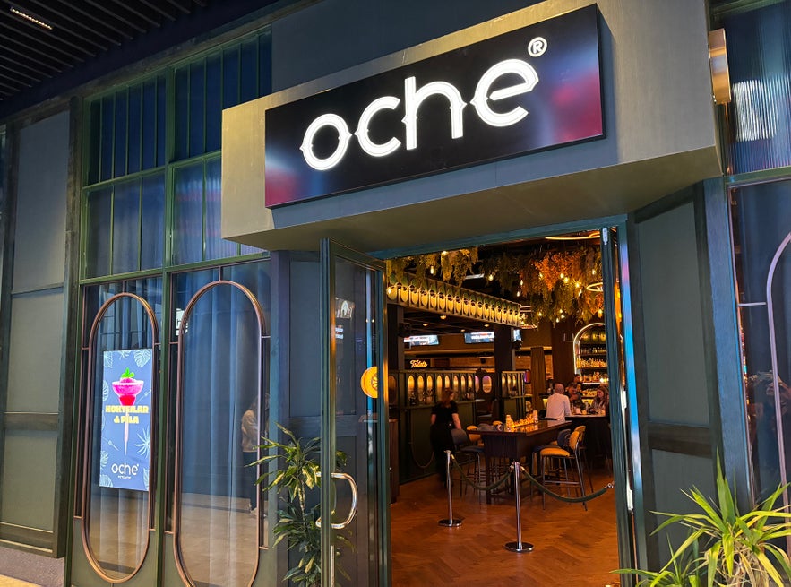 The entrance to Oche inside the Kringlan Shopping Mall in Reykjavik