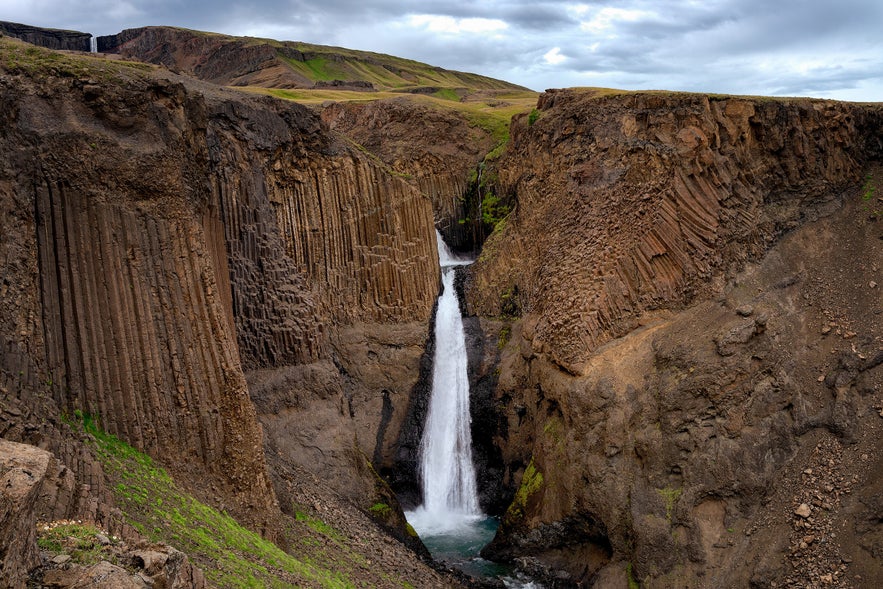 Litlanesfoss waterfall is a beautiful waterfall in Iceland