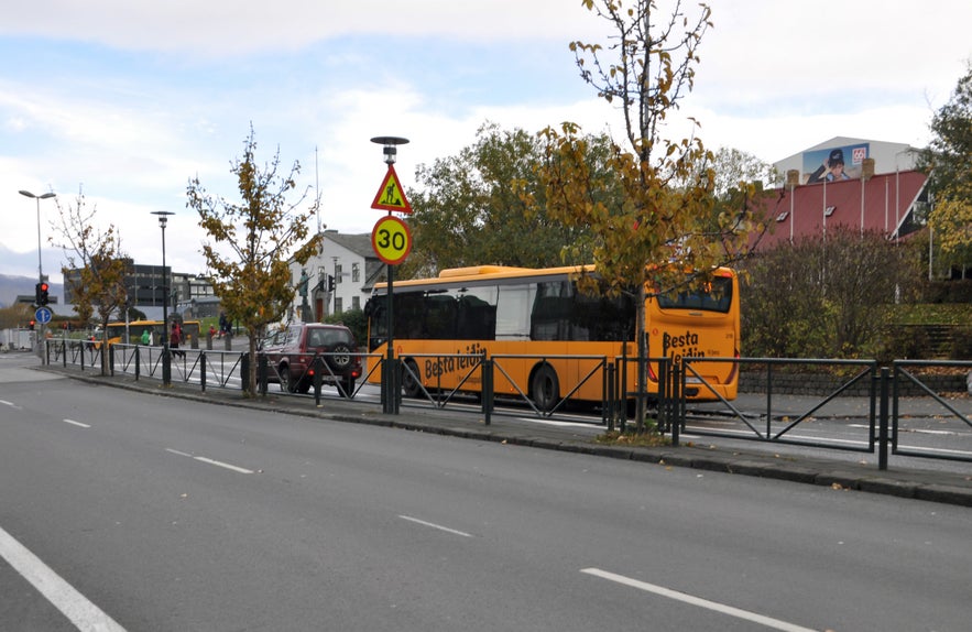 Taking public buses in Iceland is eco friendly