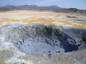 A crater in the Lake Myvatn area in Iceland.