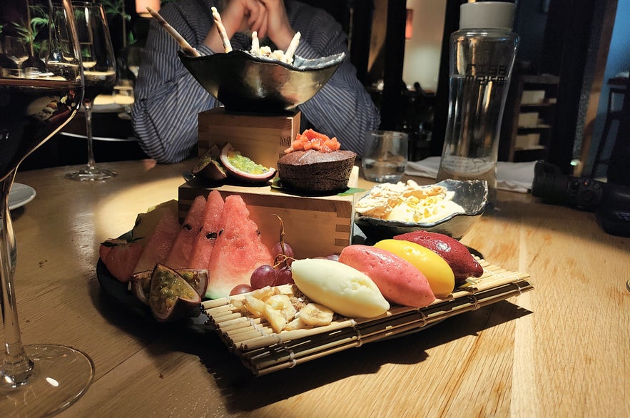 The dessert plate was the perfect end to the dinner