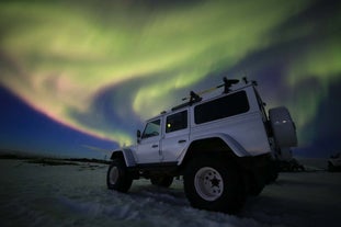 Chase the northern lights in the Icelandic wilderness with this exclusive private Super jeep tour.