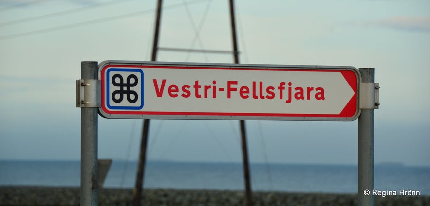 The sign Vestri Fellsfjara by Jökulsárlón