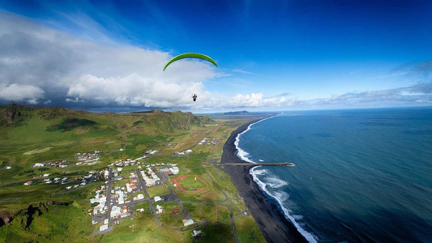 Paragliding over Iceland's South Coast