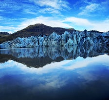 The beautiful Solheimajokull is one of the most visited glaciers in Iceland.