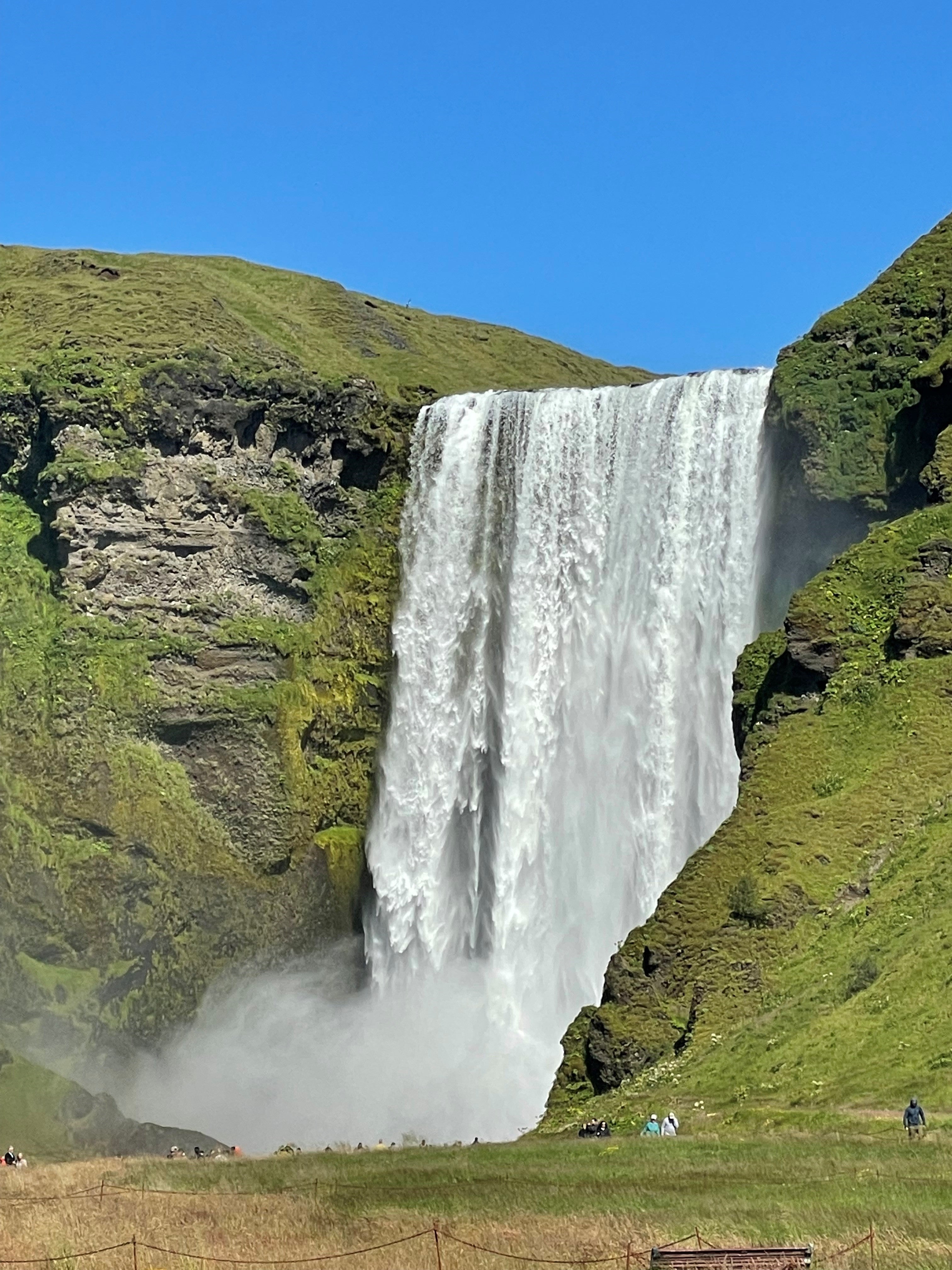 Skogafoss waterfall is a stunning cascade located in the South Coast of Iceland.