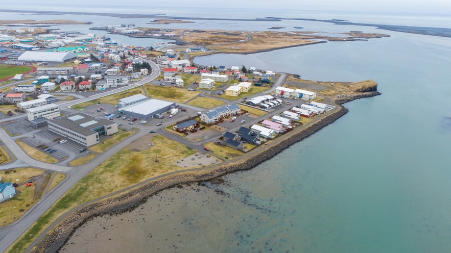 Overview of Hofn in Iceland