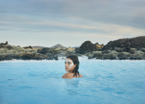 The Blue Lagoon is surrounded by stunning lava fields.