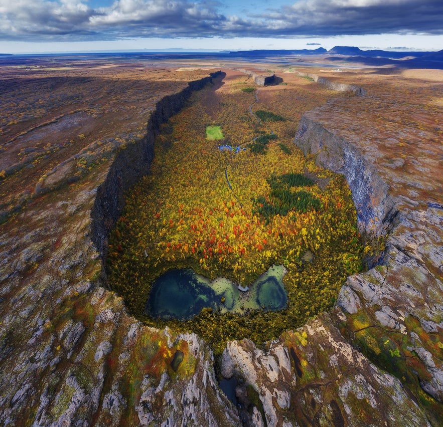 Asbyrgi Canyon in North Iceland is a must visit destination in summer