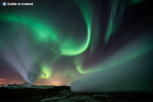 The northern lights come in shades of pink, red, purple, and even blue.