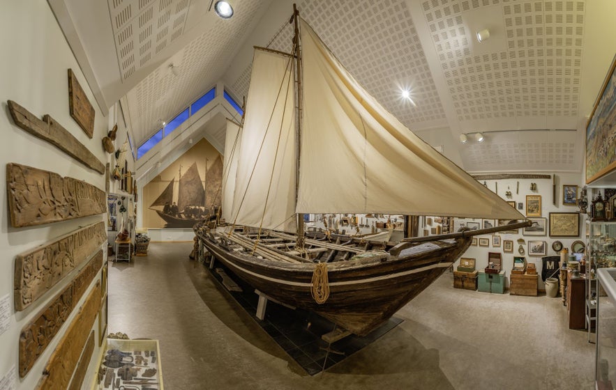 Pétursey is a historic boat at the Skogar Museum