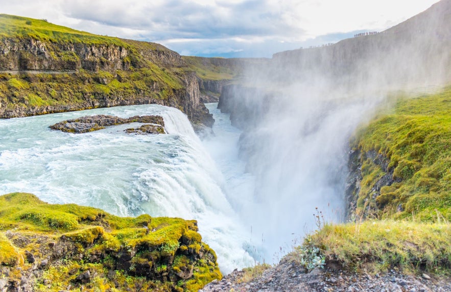 Gullfoss waterfall is called the golden waterfall.