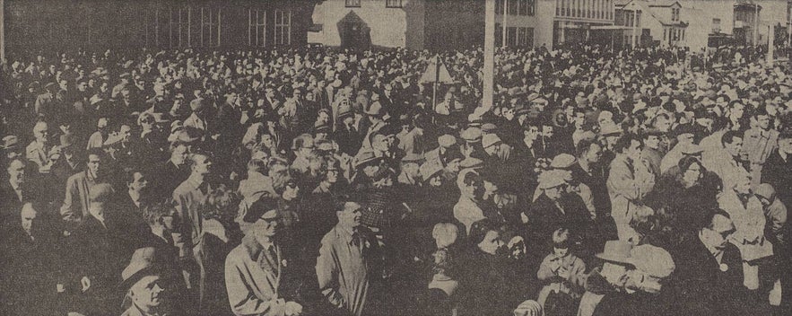 A protest in Reykjavik on May 1st, 1963